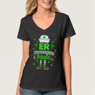 ER Shenanigans Squad Nurse Emergency Room St Patri T-Shirt