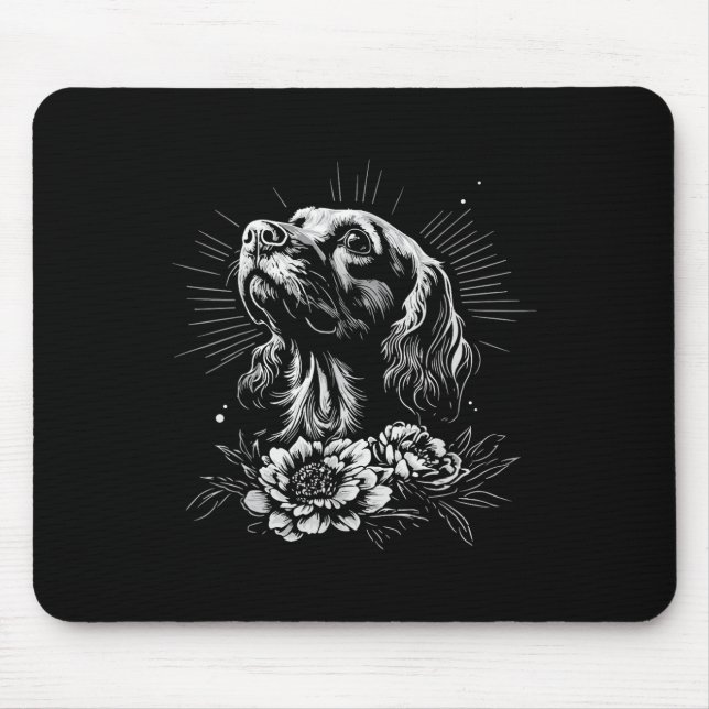 Er Spaniel Dog Lover Retro Style Tattoo  Mouse Pad (Front)
