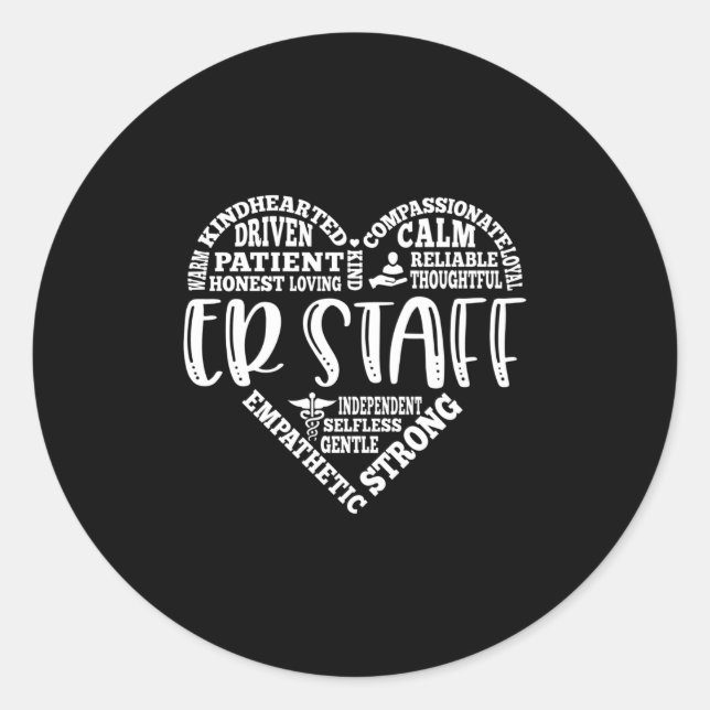 ER Staff, emergency department Staff Classic Round Sticker (Front)