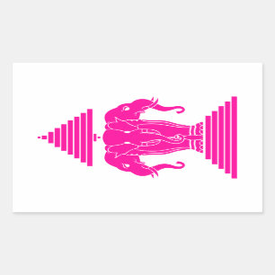 Erawan Pink Three Headed Elephant Lao / Laos Flag Rectangular Sticker