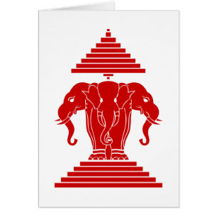Erawan Three Headed Elephant Lao / Laos Flag