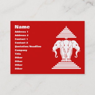 Erawan Three Headed Elephant Lao / Laos Flag Business Card