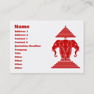 Erawan Three Headed Elephant Lao / Laos Flag Business Card
