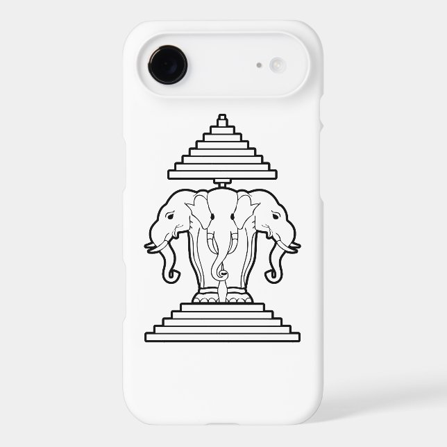Erawan Three Headed Elephant Lao / Laos Flag Case- (Back)