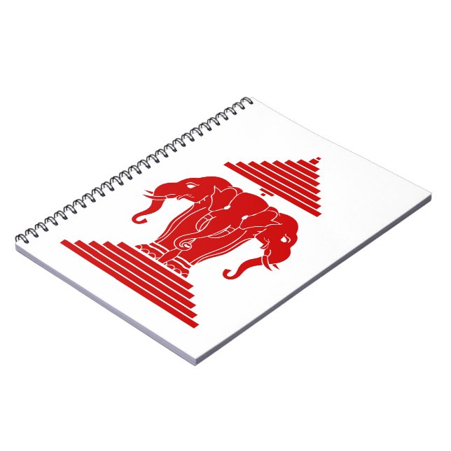 Erawan Three Headed Elephant Lao / Laos Flag Notebook (Left Side)