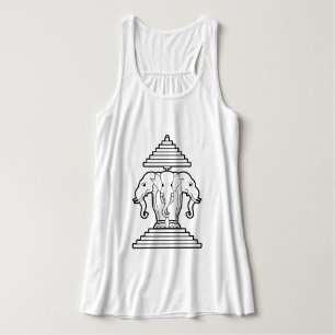 Erawan Three Headed Elephant Lao / Laos Flag Singlet