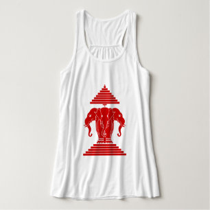 Erawan Three Headed Elephant Lao / Laos Flag Singlet