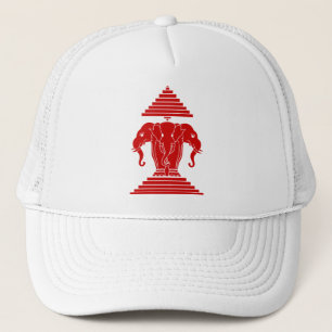 Erawan Three Headed Elephant Lao / Laos Flag Trucker Hat