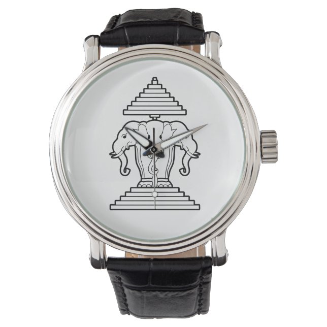 Erawan Three Headed Elephant Lao / Laos Flag Watch (Front)