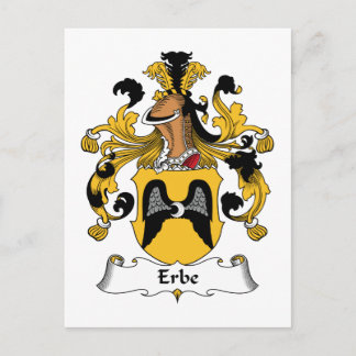 Erbe Family Crest Postcard