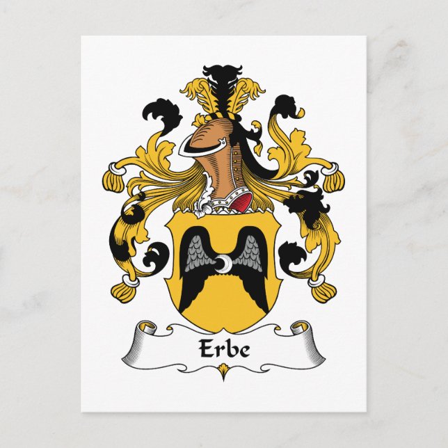 Erbe Family Crest Postcard (Front)