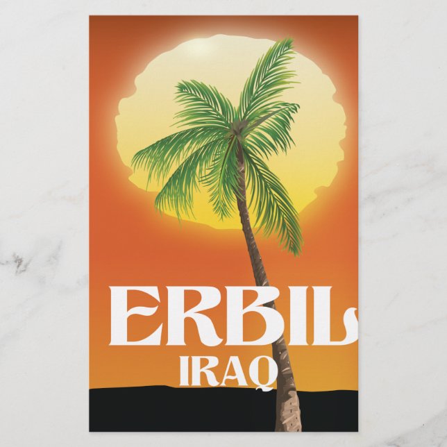 Erbil Iraq Travel poster Stationery (Front)