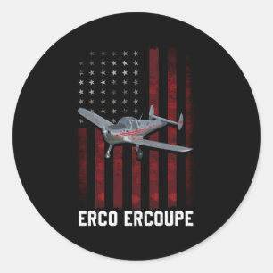 Erco Ercoupe Ercoupe Aeroplane Classic Round Sticker
