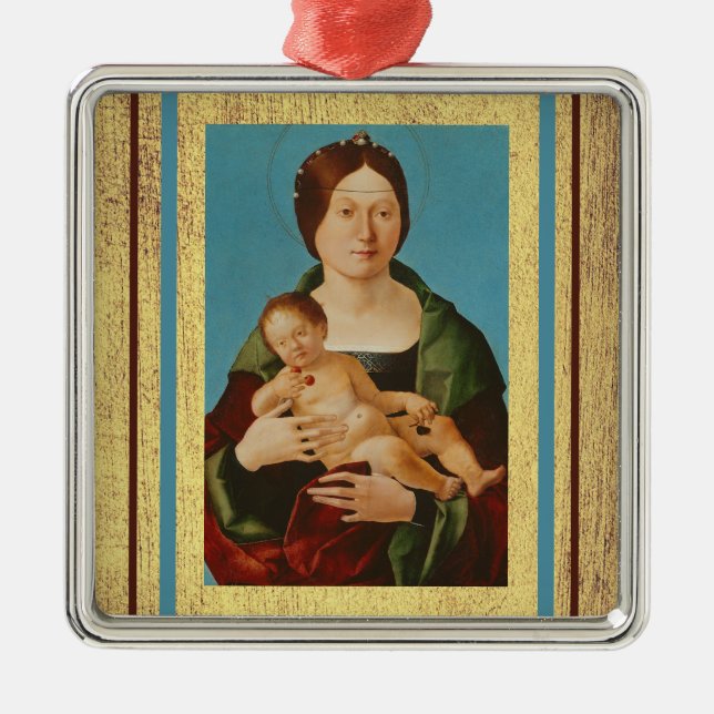Ercole de'Roberti - Virgin and Child Metal Tree Decoration (Front)