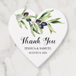 ercolor Olive Branch Wedding Thank You Favour Tags