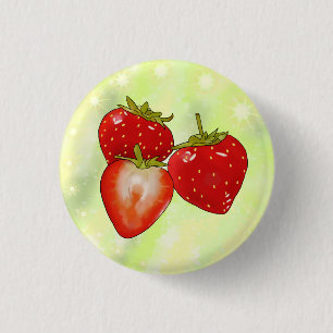 Erdbeeren 3 cm round badge