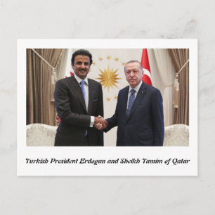 Erdogan and Sheikh Tamim in Doha. Postcard