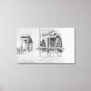 Erecting Porticos at Newham Street Canvas Print