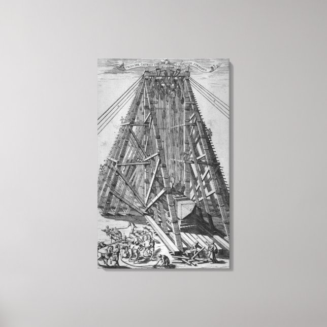 Erecting the Ancient Egyptian Obelisk Canvas Print (Front)