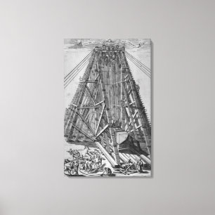 Erecting the Ancient Egyptian Obelisk Canvas Print