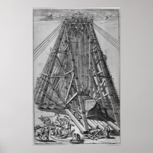 Erecting the Ancient Egyptian Obelisk Poster