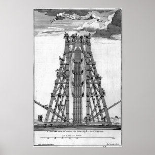 Erecting the Ancient Egyptian Obelisk Poster