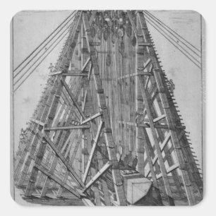 Erecting the Ancient Egyptian Obelisk Square Sticker