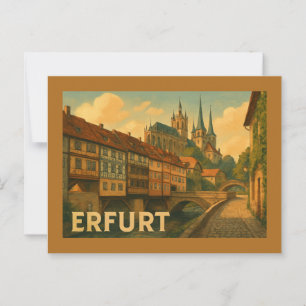 Erfurt Germany City Art Postcard