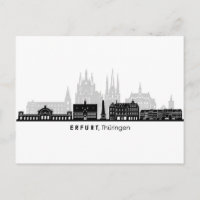 ERFURT Thuringia Germany City Skyline Silhouette