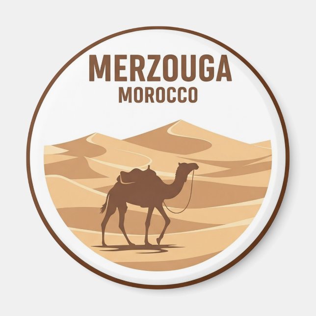 Erg Chebbi Merzouga Morocco Travel Magnet (Front)