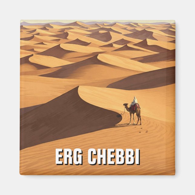 Erg Chebbi Merzouga Morocco Travel Magnet (Front)