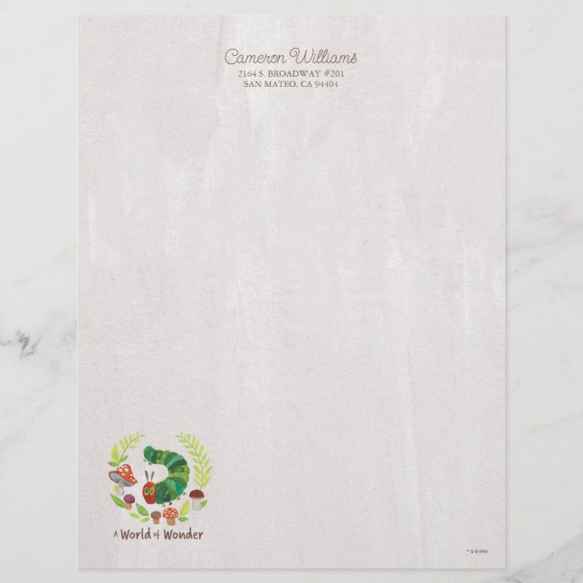 Eric Carle | A World of Wonder Custom Letterhead (Front)