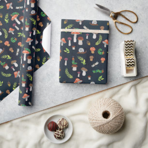 Eric Carle   Bugs and Mushrooms Pattern Wrapping Paper
