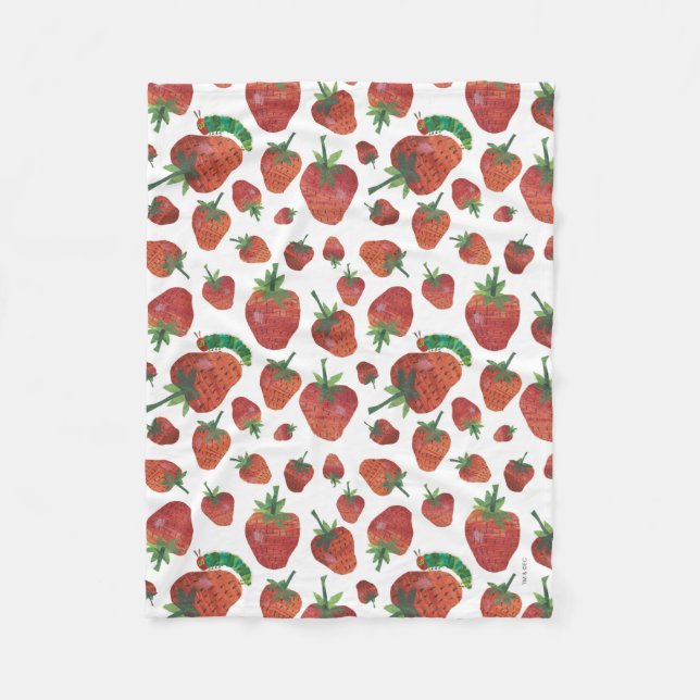 Eric Carle | Caterpillar and Strawberry Pattern Fleece Blanket (Front)