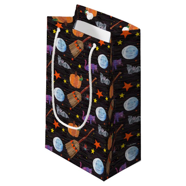Eric Carle | Caterpillar Black Halloween Pattern Small Gift Bag (Front Angled)