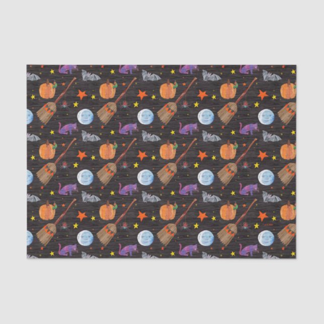 Eric Carle | Caterpillar Black Halloween Pattern Tissue Paper (Front)