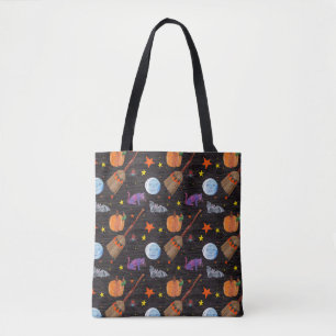Eric Carle Caterpillar Black Halloween Pattern Tote Bag