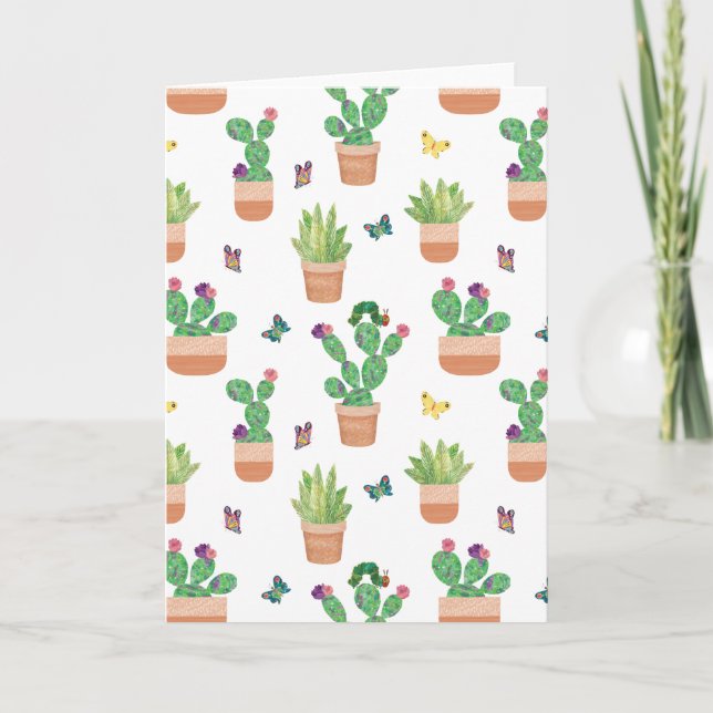 Eric Carle | Caterpillar, Cactus, and Butterfly Pa Card (Front)