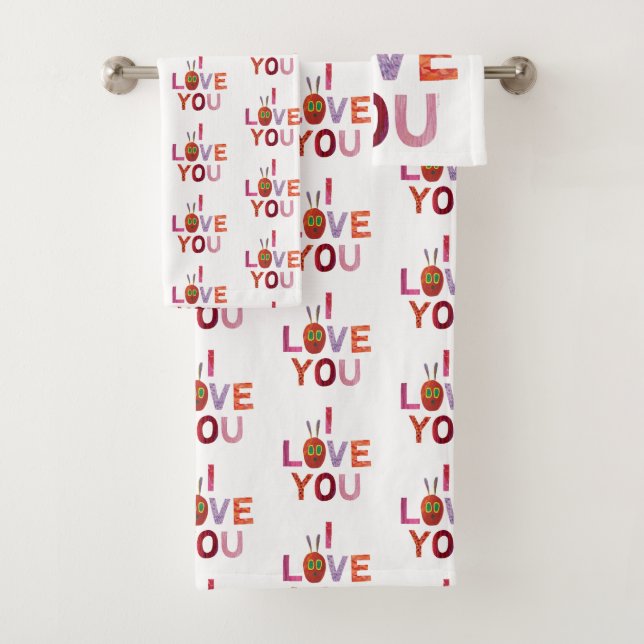 Eric Carle | Caterpillar I Love You Bath Towel Set (Insitu)