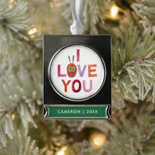Eric Carle   Caterpillar I Love You Silver Plated Banner Ornament