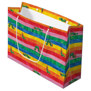Eric Carle   Caterpillar Rainbow Stripe Pattern Large Gift Bag