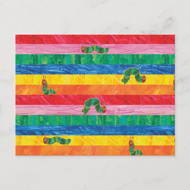 Eric Carle | Caterpillar Rainbow Stripe Pattern Postcard (Front)