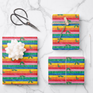 Eric Carle   Caterpillar Rainbow Stripe Pattern Wrapping Paper Sheet