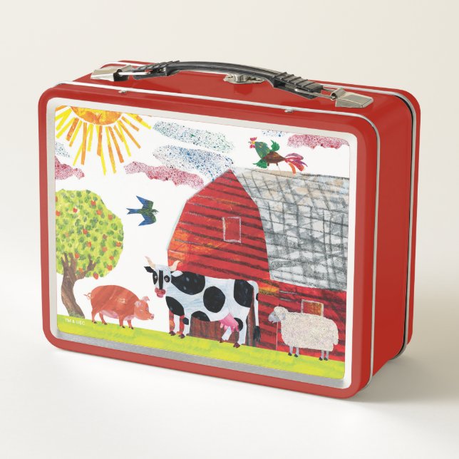 Eric Carle | Colourful Farm Scene Metal Lunch Box (Back)