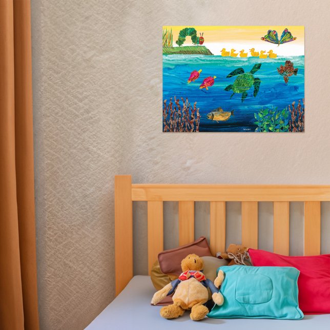 Eric Carle | Colourful Pond Scene Poster (Poster on wall)