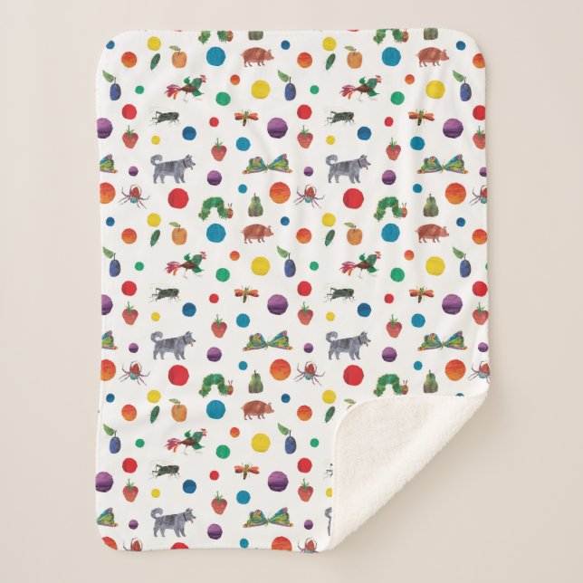 Eric Carle | Eric Carle Animals Pattern Sherpa Blanket (Front)
