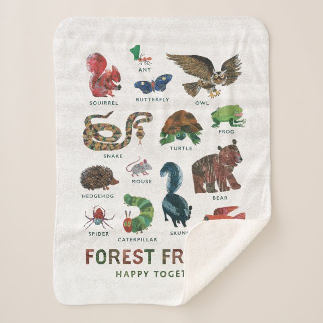 Eric Carle | Forest Friends Happy Together Sherpa Blanket (Front)