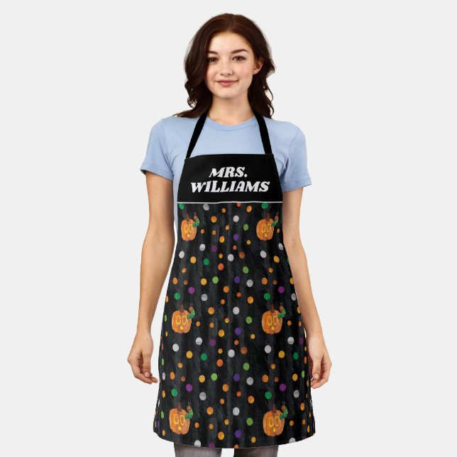 Eric Carle | Halloween Polka Dot | Personalise Apron (Worn)