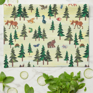 Eric Carle Ready for Forest Fun Pattern Tea Towel