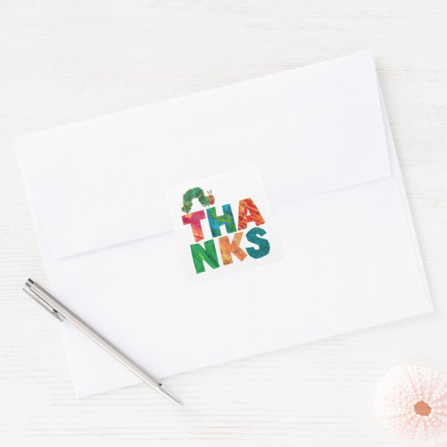 Eric Carle | Thanks Caterpillar Square Sticker (Envelope)